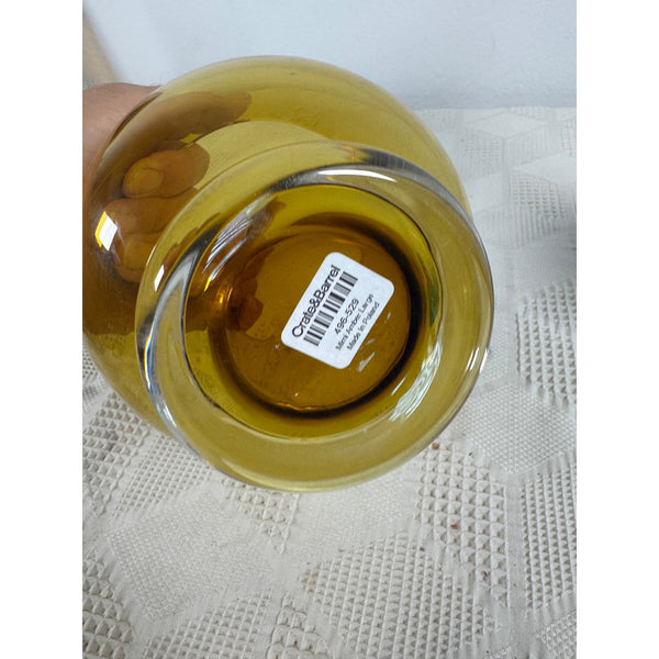 Kresno Amber Glass Bowl From Crate & Barrel Modern Decorative Accent Made Poland (gently used)