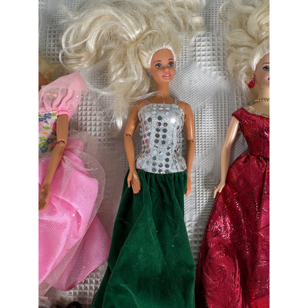 Lot of 7 Barbie Dolls Princess Elegant Gowns Collection Vintage 1990 to 2000