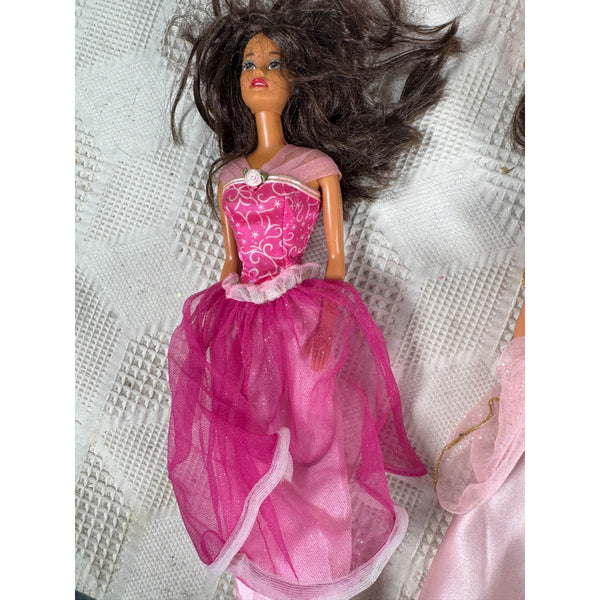Lot of 7 Barbie Dolls Princess Elegant Gowns Collection Vintage 1990 to 2000