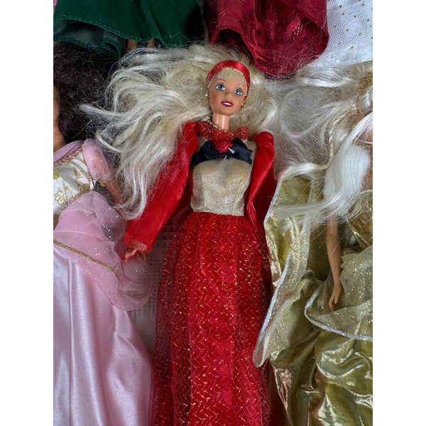 Lot of 7 Barbie Dolls Princess Elegant Gowns Collection Vintage 1990 to 2000