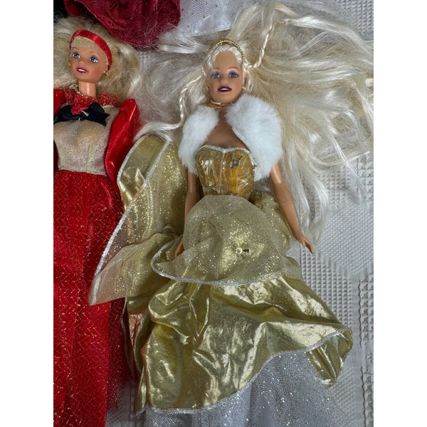 Lot of 7 Barbie Dolls Princess Elegant Gowns Collection Vintage 1990 to 2000