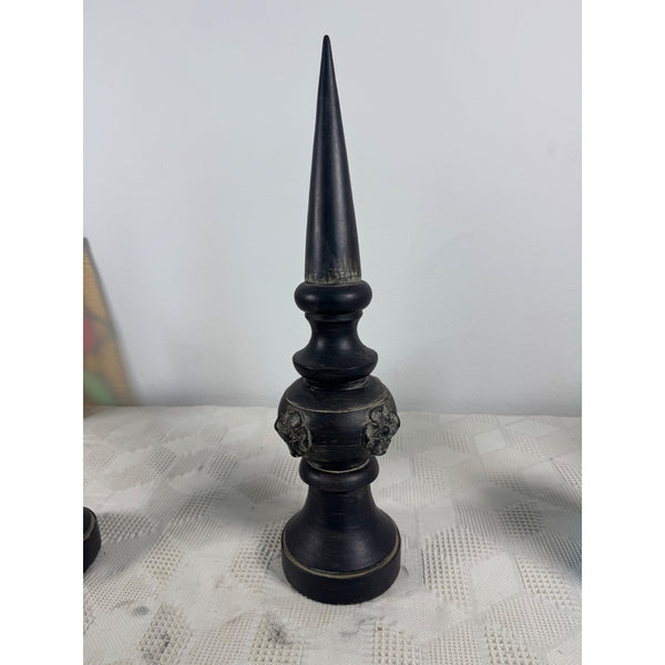 Decorative Resin Architectural Finial w Embossed Scroll Design Tabletop Shelf