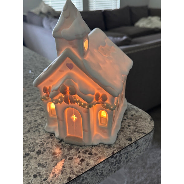 Enesco Precious Moments Sugar Town Lighted Chapel Figurine With Box Vintage 1992