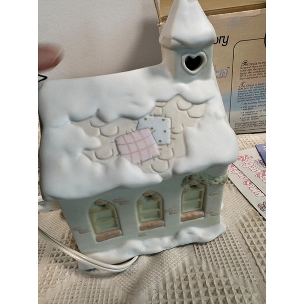 Enesco Precious Moments Sugar Town Lighted Chapel Figurine With Box Vintage 1992