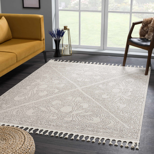 Birdwood Cream & Brown Area Rug contemporary