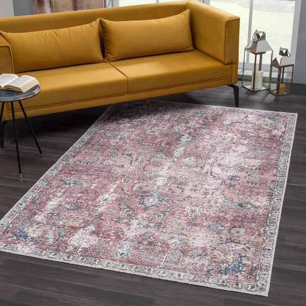 Burgundy Holi-2303 Washable Area Rug contemporary living