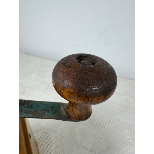 Leinbrocks Ideal Burr Coffee Grinder Vintage 1950s Wood and Metal Hand Crank
