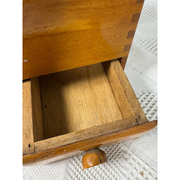 Leinbrocks Ideal Burr Coffee Grinder Vintage 1950s Wood and Metal Hand Crank