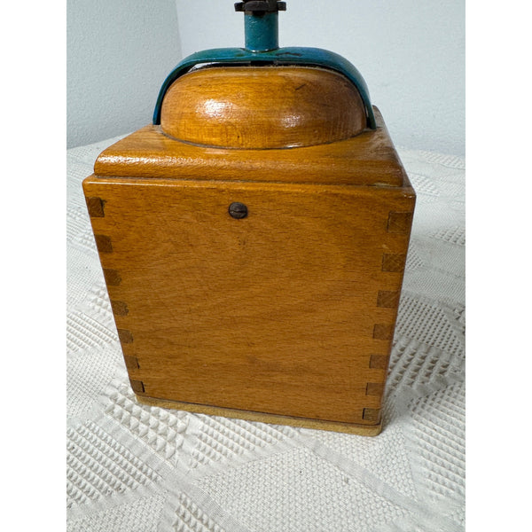 Leinbrocks Ideal Burr Coffee Grinder Vintage 1950s Wood and Metal Hand Crank