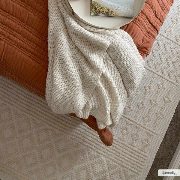 Drago White Washable Area Rug contemporary 