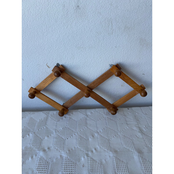Expandable Wooden Accordion Wall Peg Hooks Foldable For Coats Hats Accessories