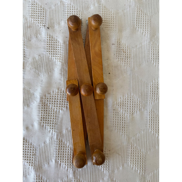 Expandable Wooden Accordion Wall Peg Hooks Foldable For Coats Hats Accessories