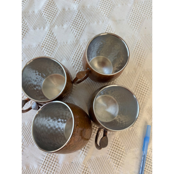 Set Of 4 Copper Tone Moscow Mule Mugs Made of Stainless Steel