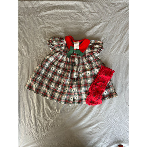 Good As Gold Girls Red Dress with Tights