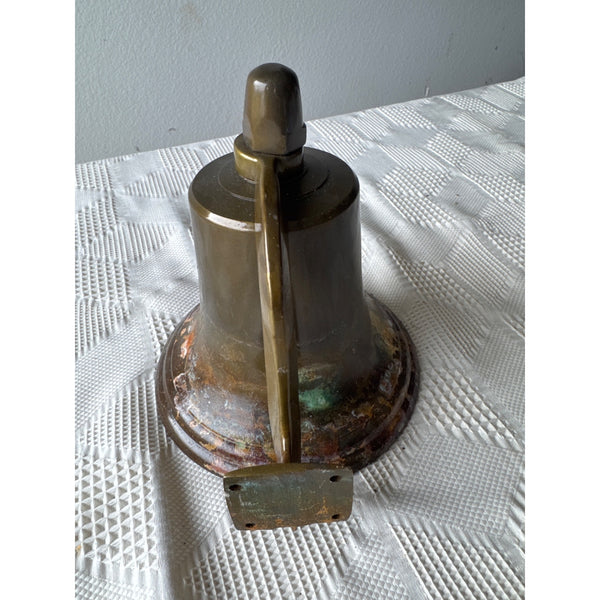 Vintage Brass Ship Bell Stamped S.S. Hawaii 1898 w Wall Mount Reproduction c1950