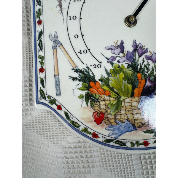 Olive Street Pottery Garden Themed Ceramic Hanging Wall Thermometer Plaque NEW