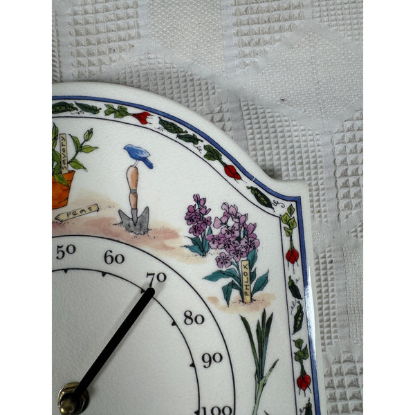 Olive Street Pottery Garden Themed Ceramic Hanging Wall Thermometer Plaque NEW