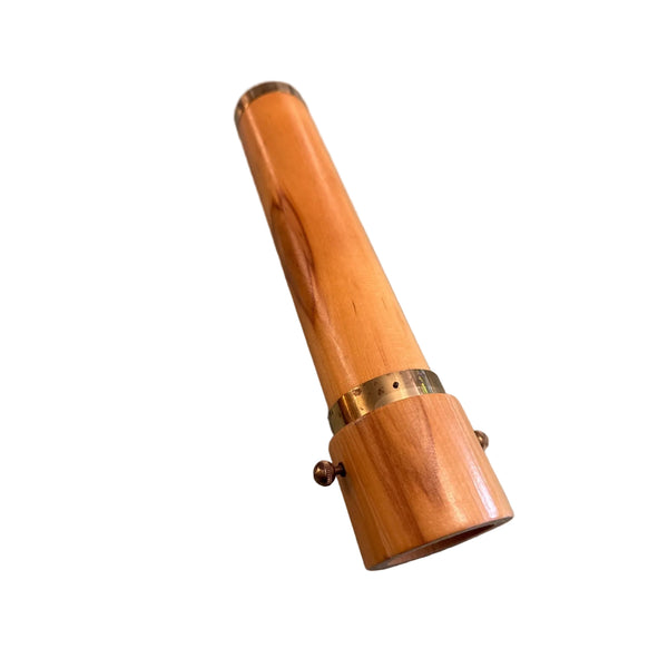 Handcrafted Wooden Kaleidoscope With Brass Accents and Rotating Chamber