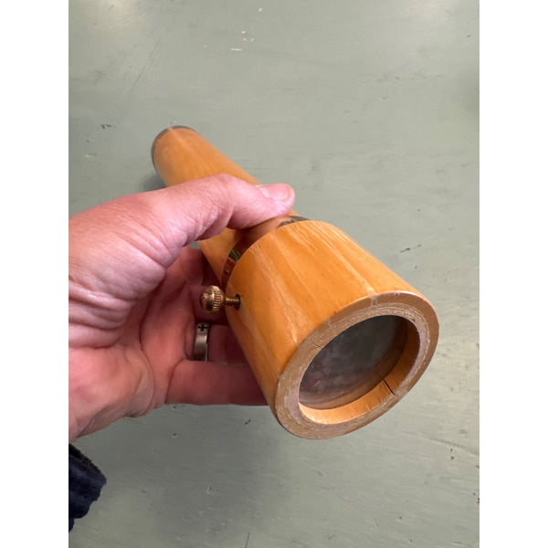 Handcrafted Wooden Kaleidoscope With Brass Accents and Rotating Chamber