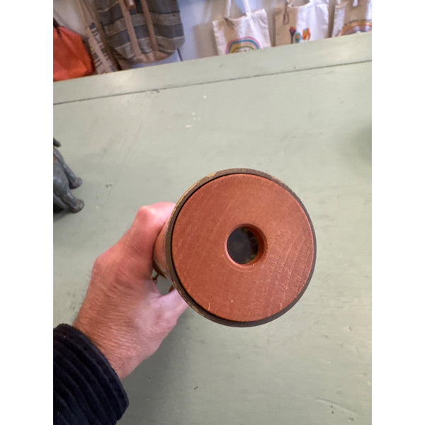 Handcrafted Wooden Kaleidoscope With Brass Accents and Rotating Chamber