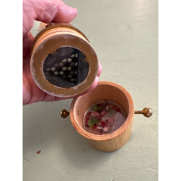 Handcrafted Wooden Kaleidoscope With Brass Accents and Rotating Chamber
