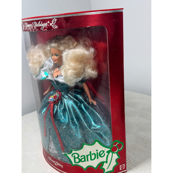 1995 Holiday Barbie Special Edition Doll Blue Dress Mattel 14123 Vintage NIB