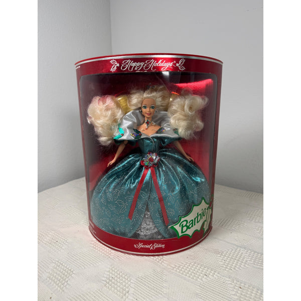 1995 Holiday Barbie Special Edition Doll Blue Dress Mattel 14123 Vintage NIB