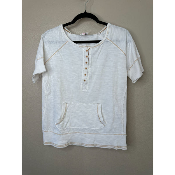 One Step Up Womens White Blouse