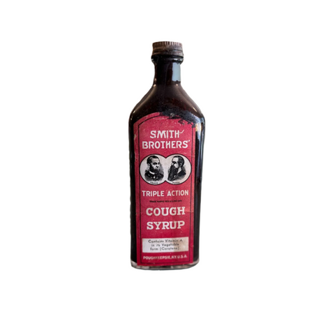 Vintage Advertising Bottle Smith Brothers Triple Action Cough Syrup Collectible