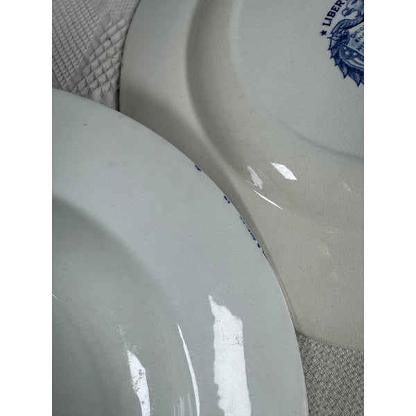 Enoch Wedgewood Liberty Blue 10" Ironstone Plates Set 7 Liberty Hall 1970s