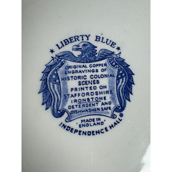 Enoch Wedgewood Liberty Blue 10" Ironstone Plates Set 7 Liberty Hall 1970s
