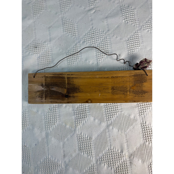 Rustic Handmade Wooden Patriotic Flag Wall Decor Wire Hanger Country Farmhouse