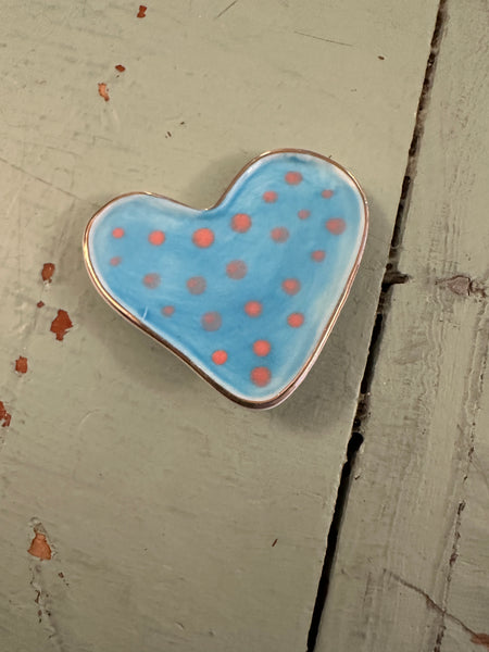 Hand-Painted Stoneware Heart Shaped Magnet