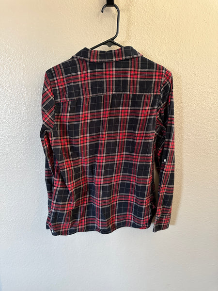 Tommy Hilfiger Women's Red Button-Down Plaid Shirt