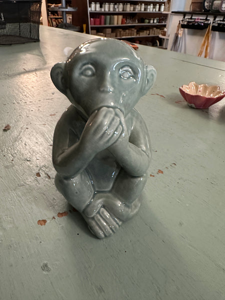 Stoneware Hear/Speak/See No Evil Monkey