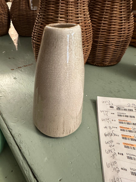 Decorative Conical Gray Stoneware Vase