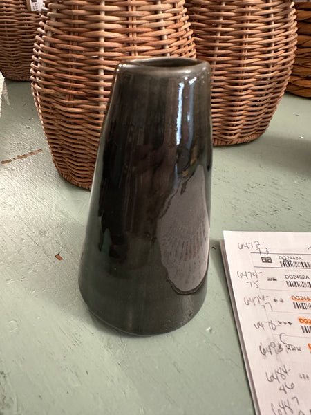 Decorative Conical Gray Stoneware Vase