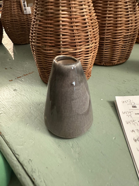 Decorative Conical Gray Stoneware Vase