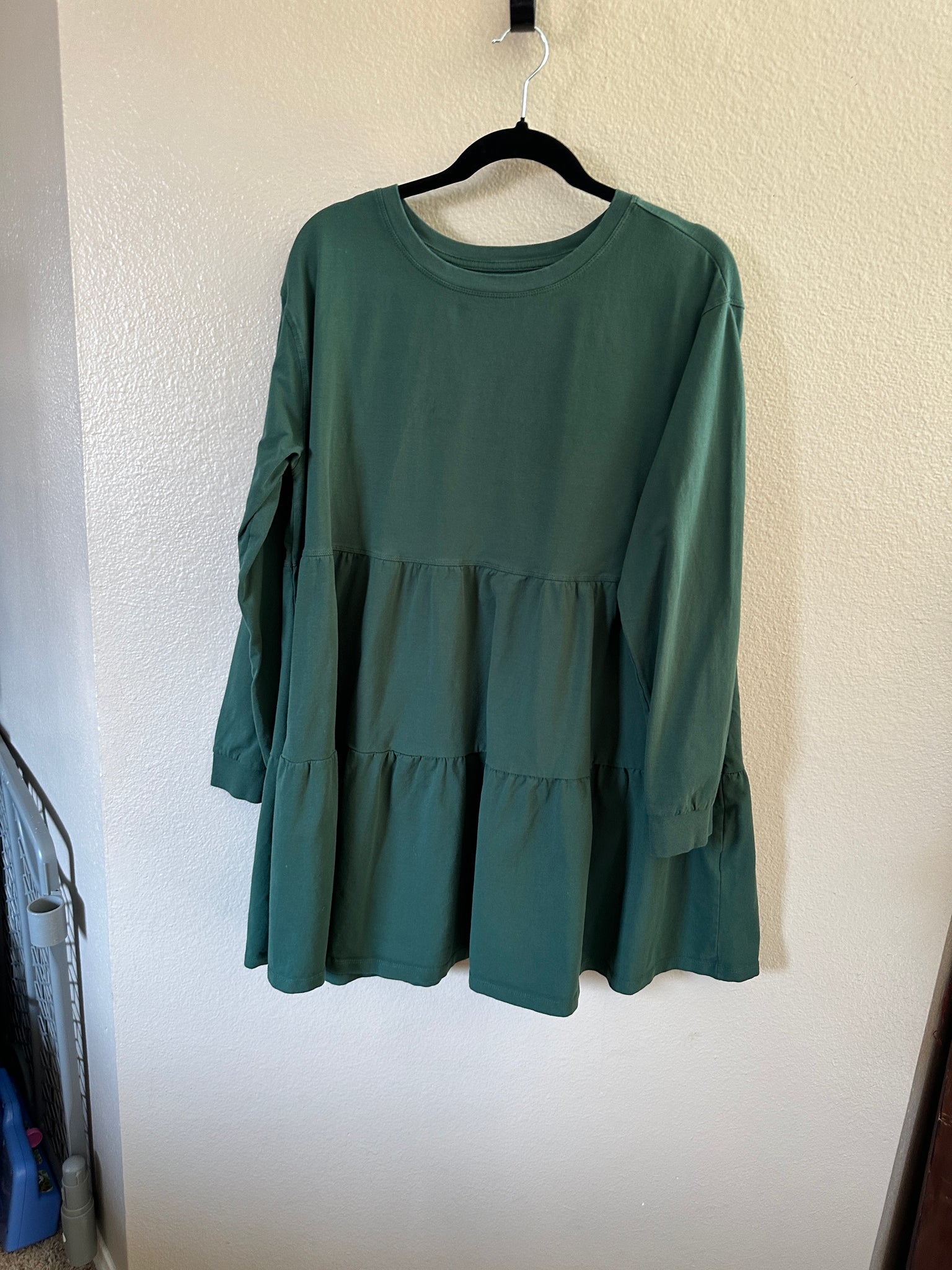 Serra Green Long Sleeve Dress