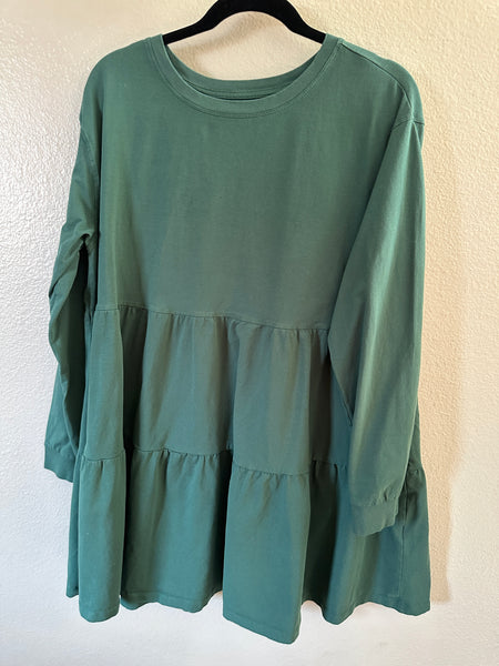 Serra Green Long Sleeve Dress