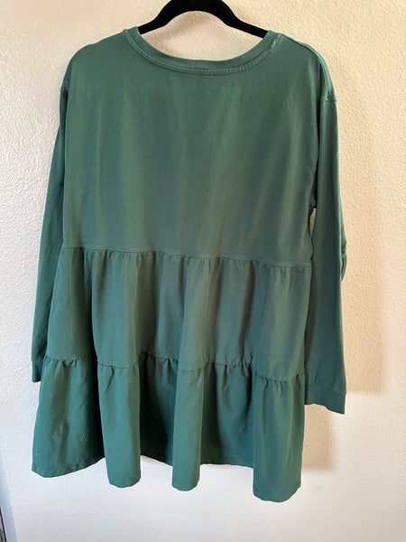 Serra Green Long Sleeve Dress