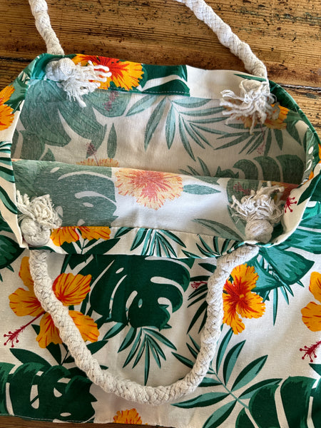 Floral Beach Bag