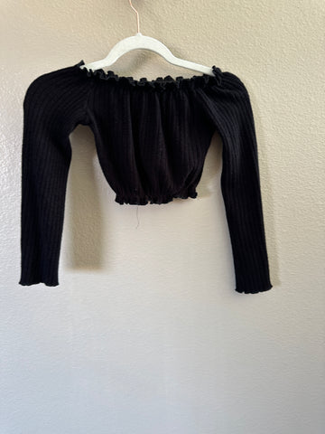 Black Short Long Sleeve Blouse