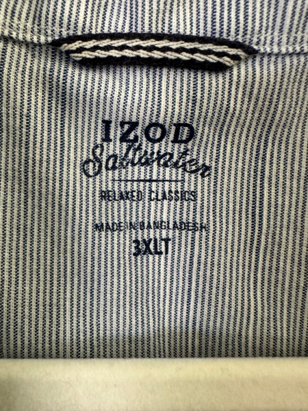 Izod Saltwater Blue and White Short Sleeve Shirt