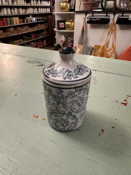 Hand-Painted Stoneware Spice Jar
