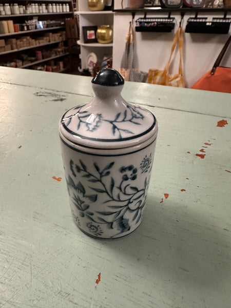 Hand-Painted Stoneware Spice Jar