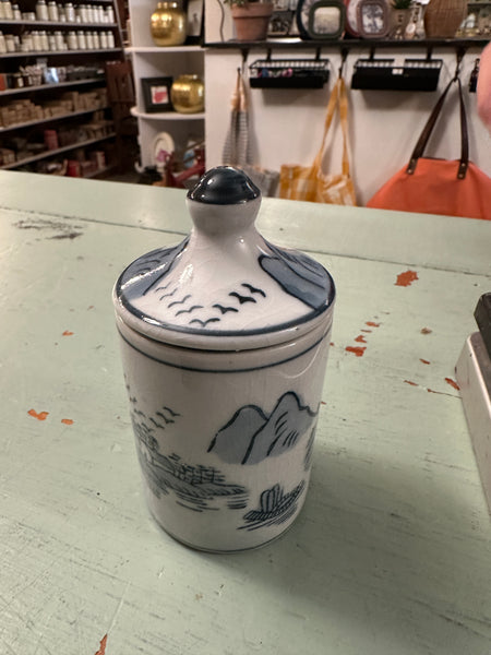 Hand-Painted Stoneware Spice Jar
