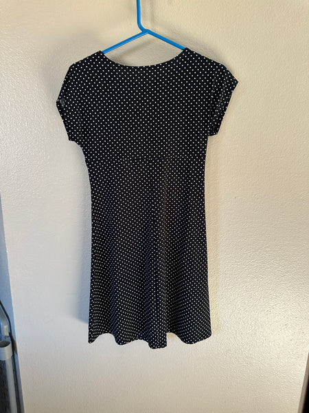 PerSeption Petite Black Polka Dot Dress