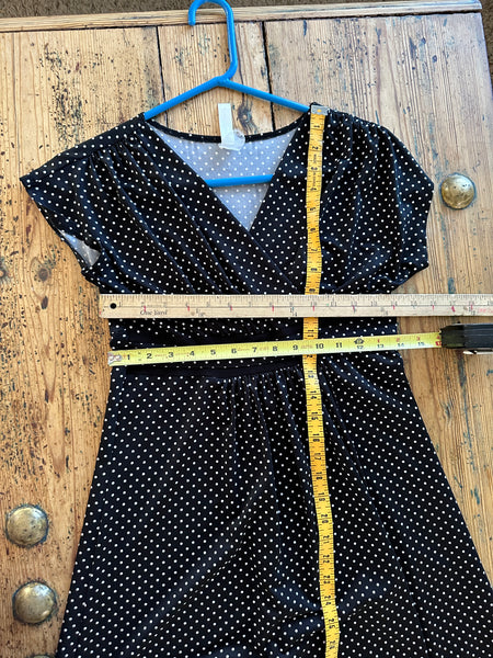 PerSeption Petite Black Polka Dot Dress