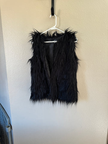 a.n.a Faux Fur Black Vest